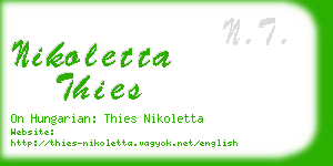 nikoletta thies business card